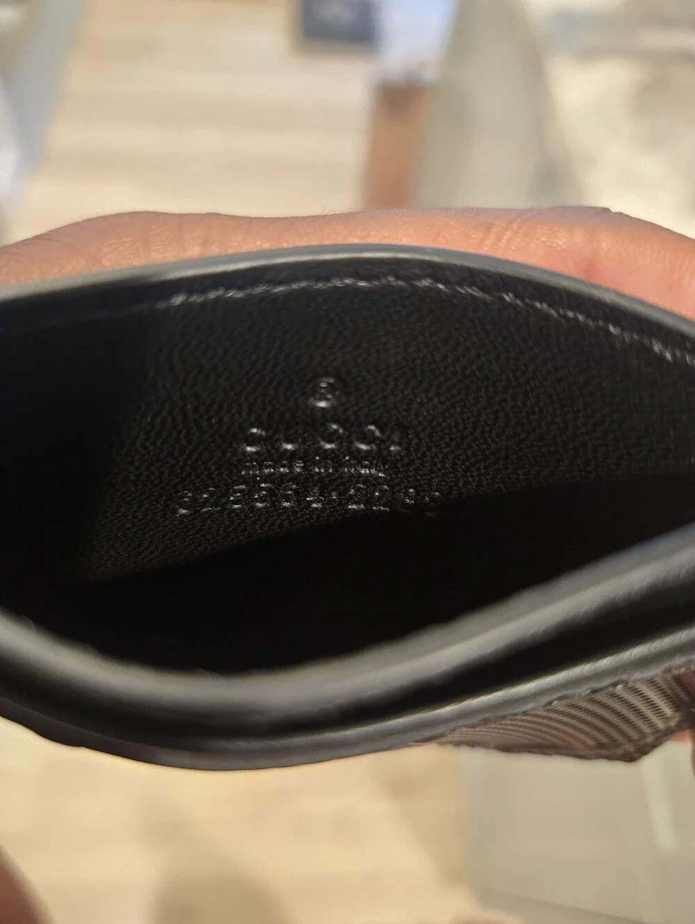 Gucci Black Embossed GG Leather Card Holder